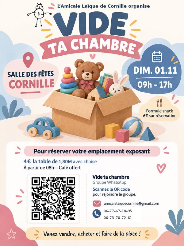 Vide ta chambre de l’amicale laïque de cornille