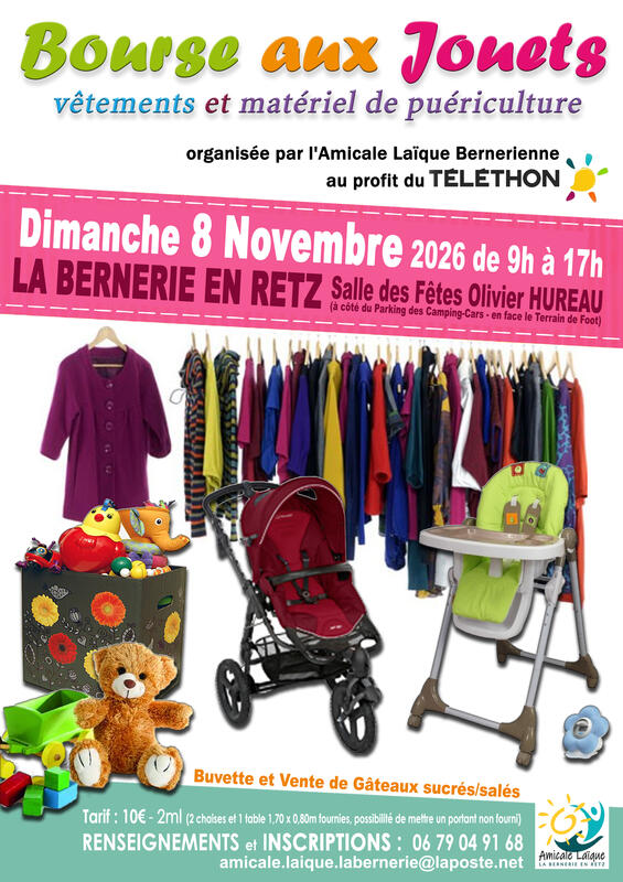 Bourse jouets - vêtements - puériculture du téléthon