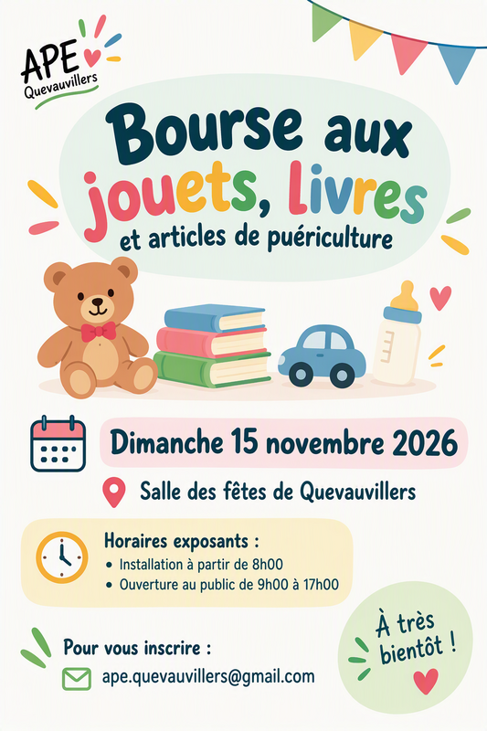 Bourse aux jouets livres et puericulture