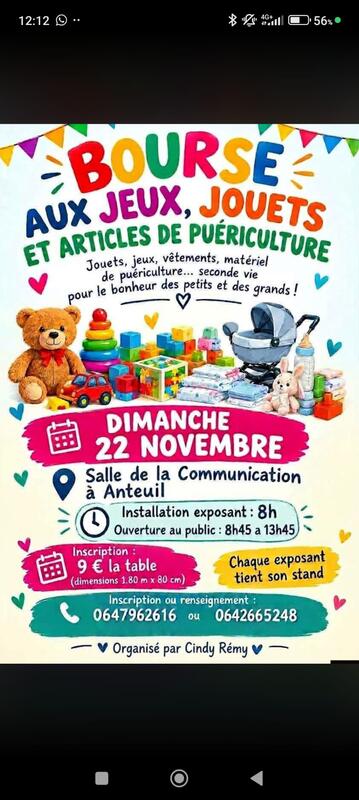 Bourse aux jeux jouets et articles de puériculture