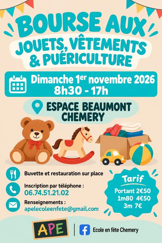 Bourse aux jouets, vêtements &amp; puériculture