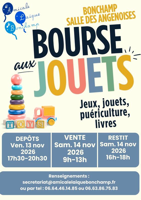 Bourses aux jouets de l'amicale laïque bonchamp