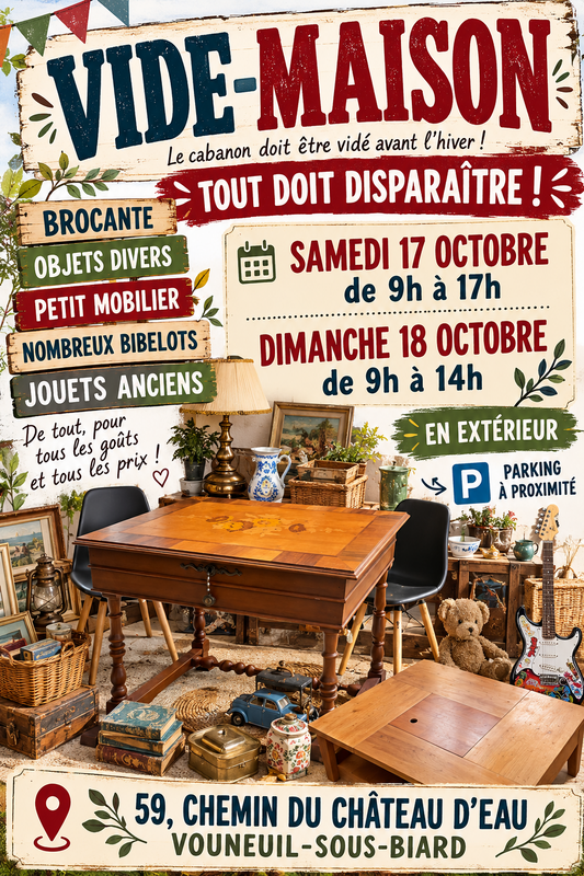 Grand vide garage cabanon