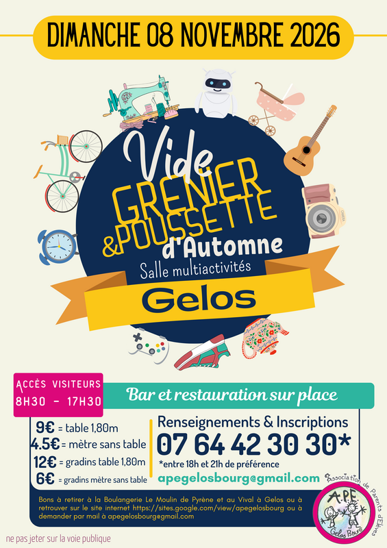 Vide grenier d'automne de l'ape gelos bourg