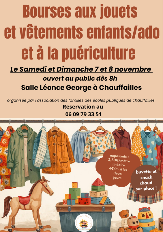 Bourses aux jouets, vêtements enfants et puériculture