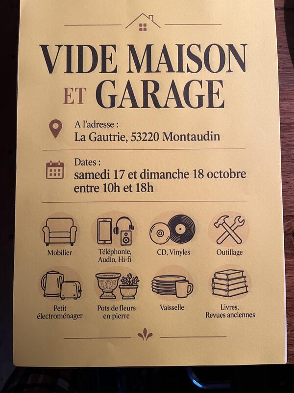 Vide maison et garage