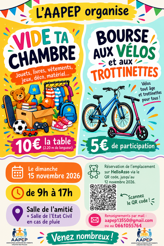 Vide ta chambre &amp; bourse aux velos et trottinettes
