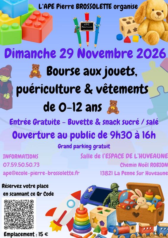 Bourse aux jouets, puériculture &amp; vêtements 0-12 ans