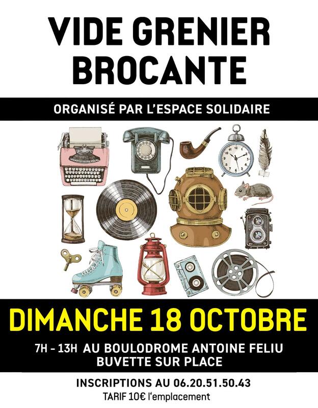 Brocante vide-greniers de l'association espace solidaire