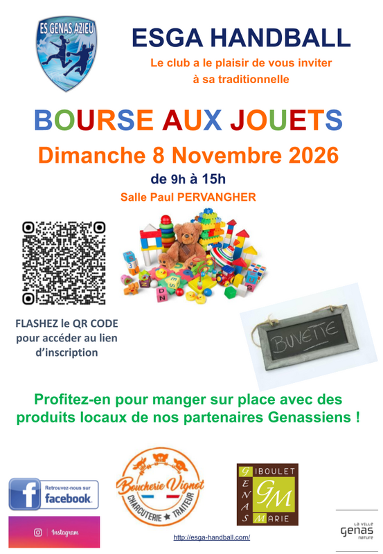 Bourse aux jouets et puériculture esga handball