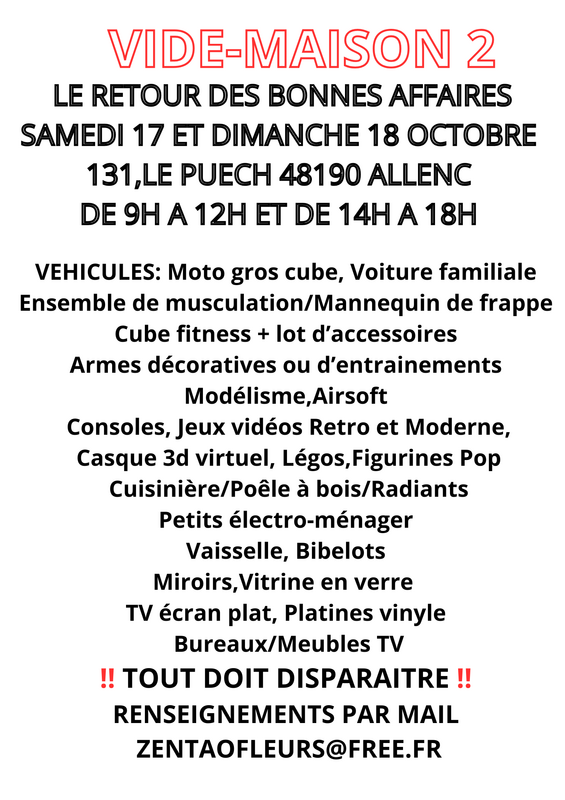 Vide maison 131,le puech 48190 allenc