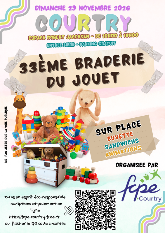 33ᵉ braderie du jouet de la fcpe de courtry