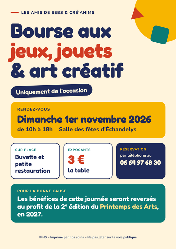 Bourse aux jeux jouets et arts créatifs