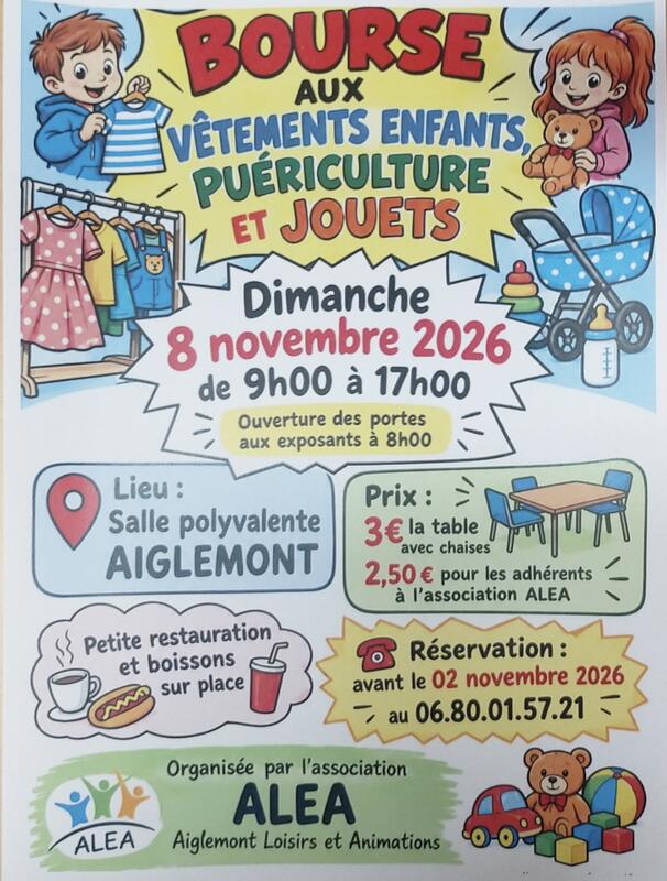 Bourse aux vêtements - puériculture - jouets