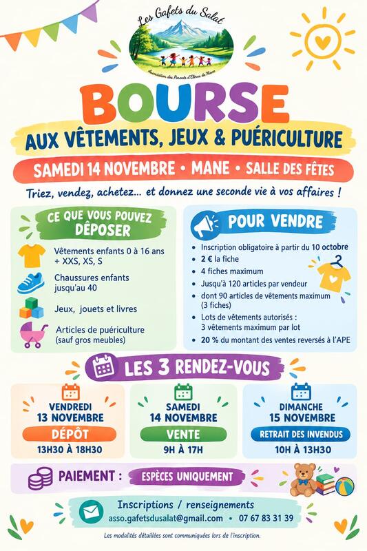 Bourse aux jouets - vêtements - puériculture