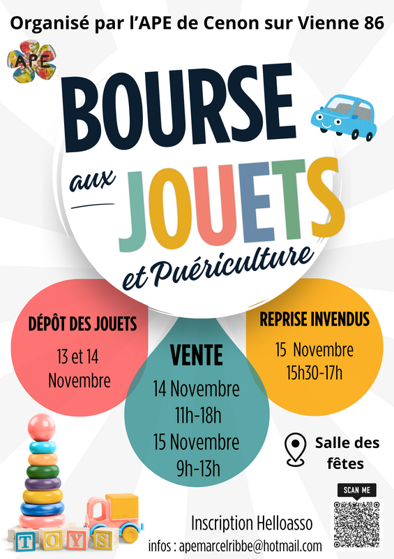 Bourse aux jouets et puériculture 2026 de l'ape de marcel ribbe