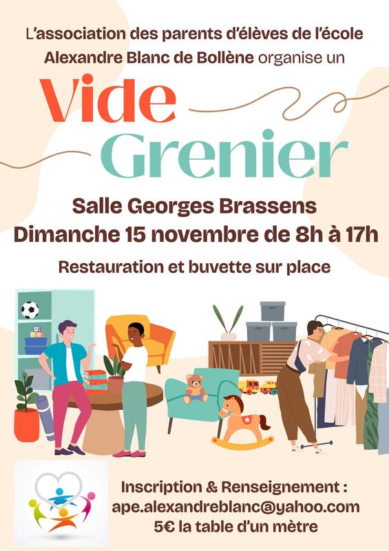 Vide grenier l'ape de l'école alexandre blanc