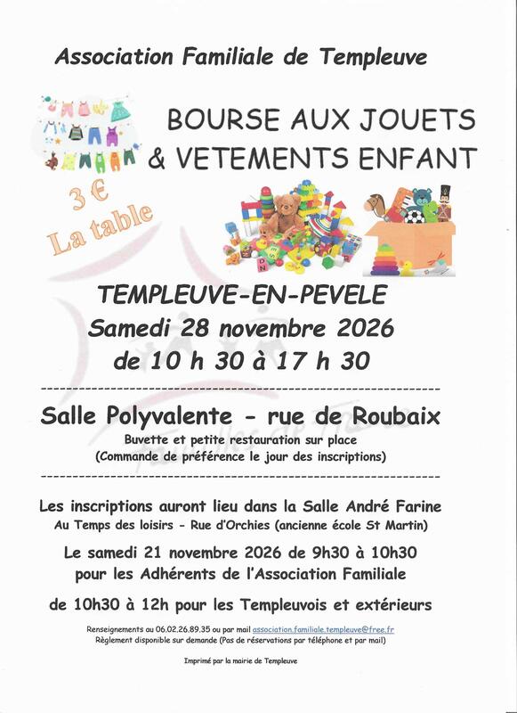 Bourse aux jouets - vêtements enfant de l'association familiale