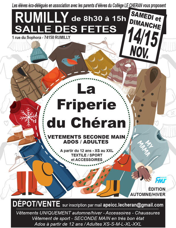 Friperie du chéran - dépôt-vente de vêtement ado-adultes à partir du 12 ans / automne hiver