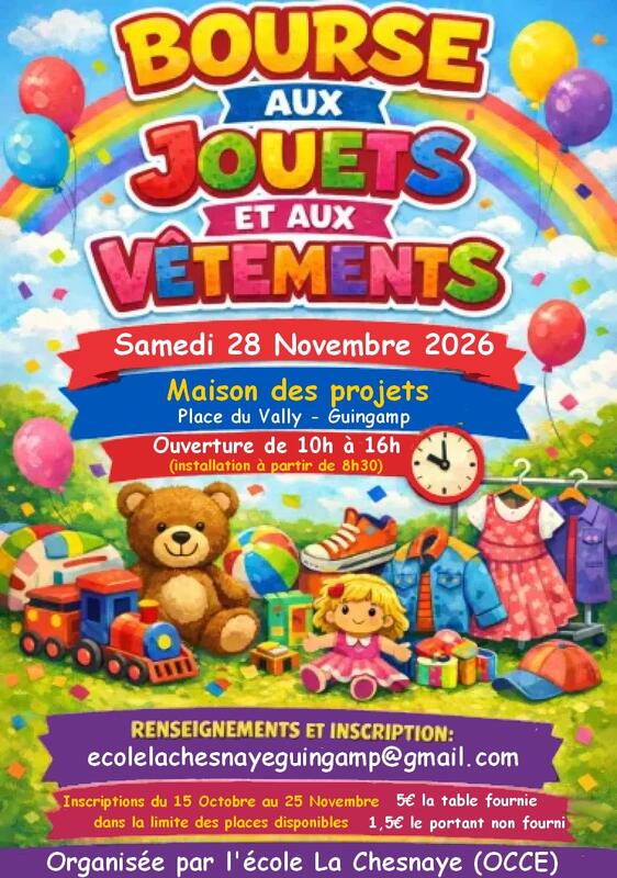 Bourse aux vêtements et aux jouets de l'école la chesnaye