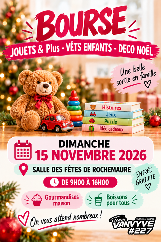 Bourse aux jouets, vêtements enfants, décoration de noël