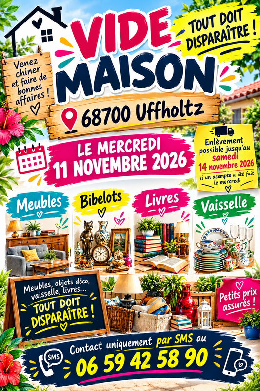 Grand vide-maison complet à uffholtz (68700) - meubles, déco, livres...