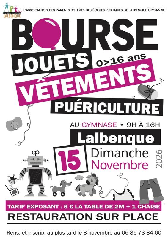 Bourse vêtements, jouets, puériculture