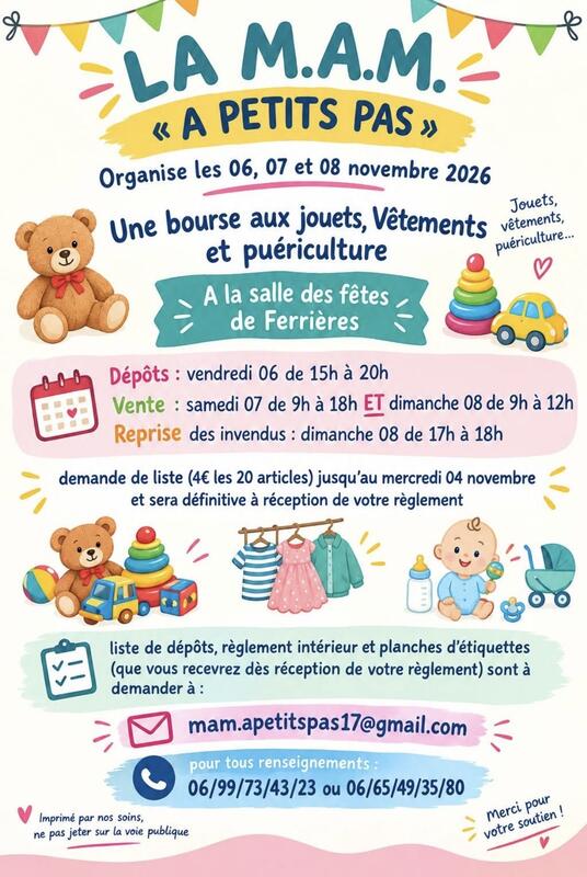 Bourse aux jouets, vêtements et puériculture