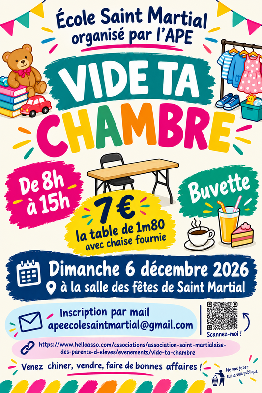 Vide ta chambre de l'ape école saint martial