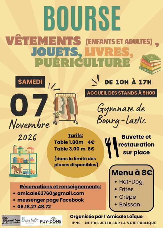 Bourse aux vêtements, jouets, livres et puériculture