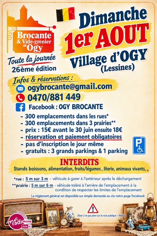 26ème brocante/vide grenier du village d'ogy