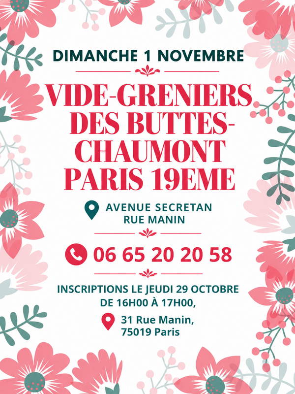 Vide - grenier des buttes - chaumont paris 19 eme ( av secrétan rue manin )