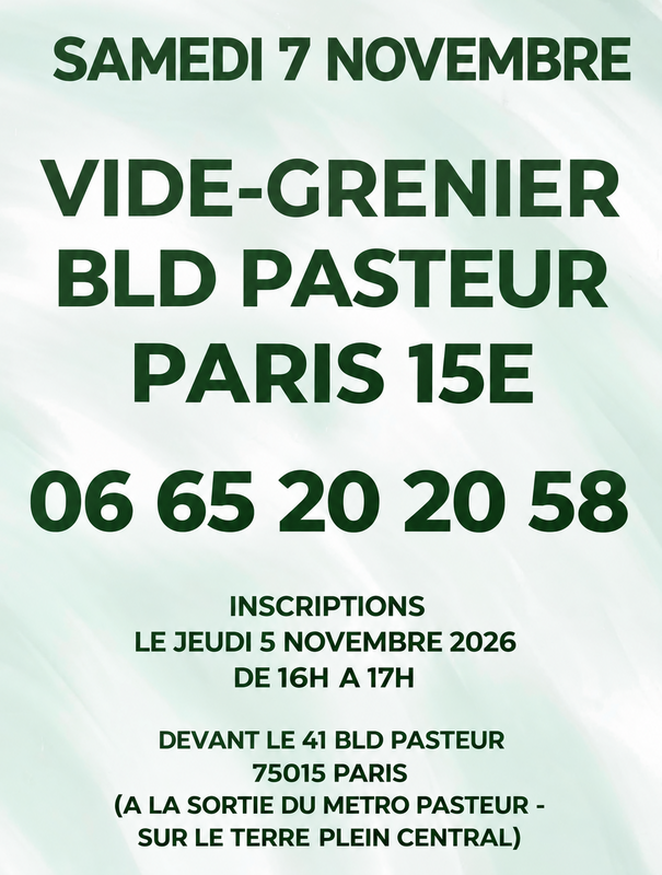 Vide - grenier bld pasteur paris 15eme