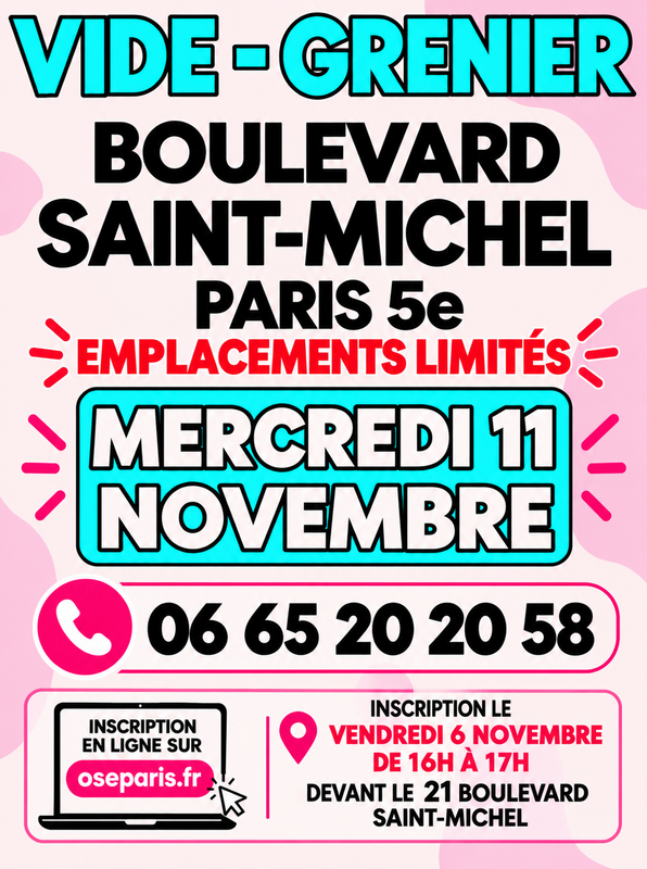 Vide - grenier bld saint michel paris 5eme