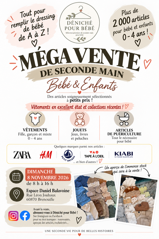 Bourse puériculture jouets et vêtements bébé