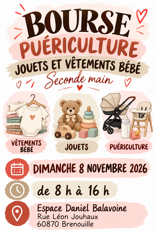 Bourse puériculture, jouets et vêtements bébé