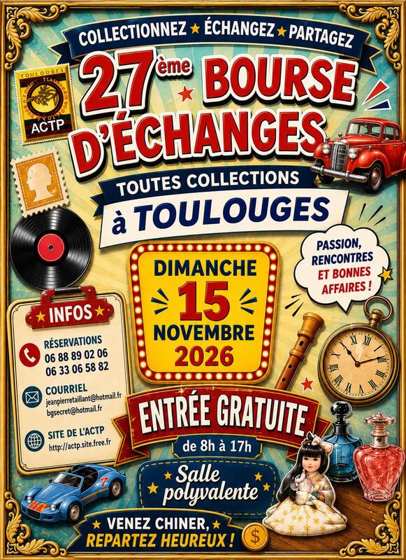 Bourse toutes collections le dimanche 15 novembre 2026
