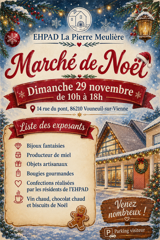 Marché de noël de l'ehpad la pierre meulière 86