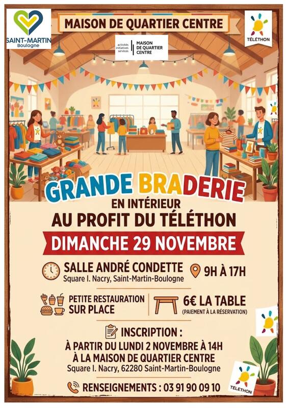Braderie au profit du téléthon