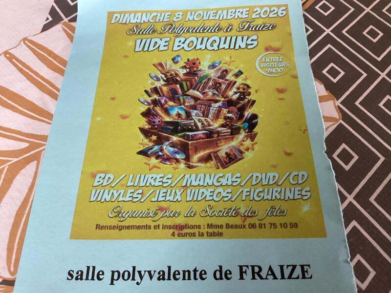 Vide bouquins, mangas, dvd, cd et vinyles