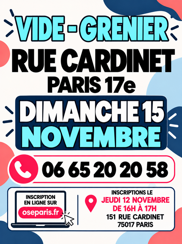 Vide-grenier rue cardinet paris 17