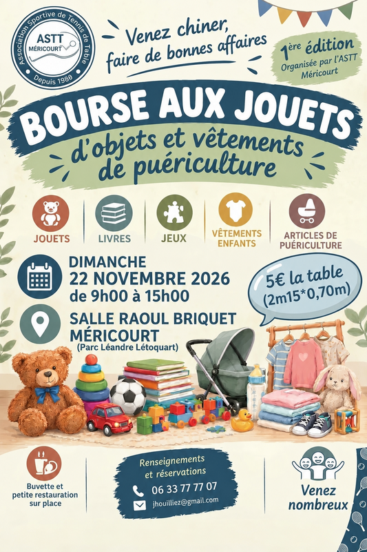 Bourse aux jouets, objets, vêtements et puériculture