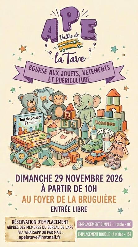 Bourse aux jouets, vêtements enfants et puériculture