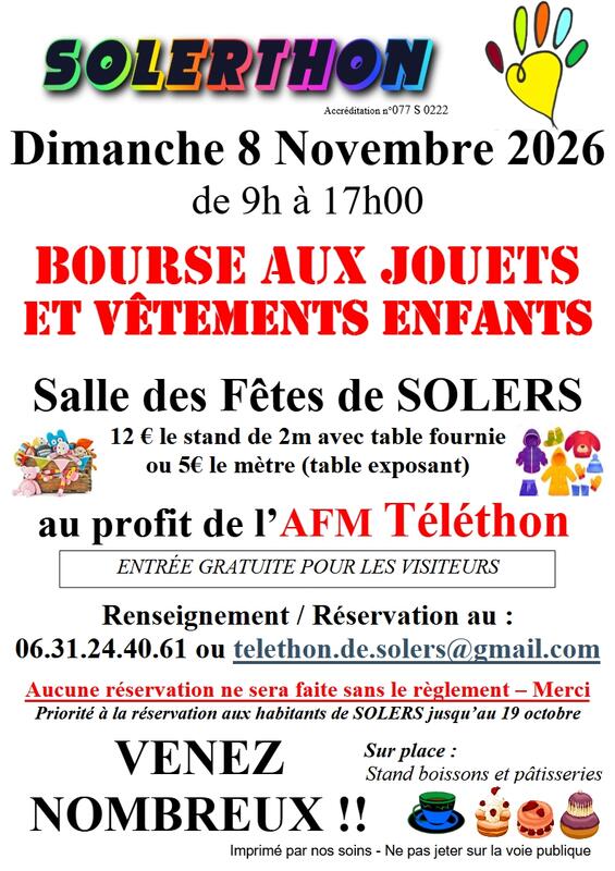 Bourse aux jouets et vêtements enfants