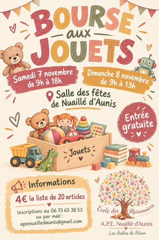Bourse aux jouets ape nuaillé d'aunis