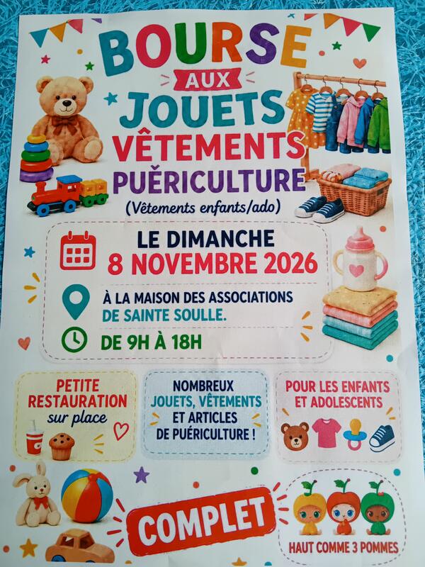 Bourse puériculture jouets vêtements