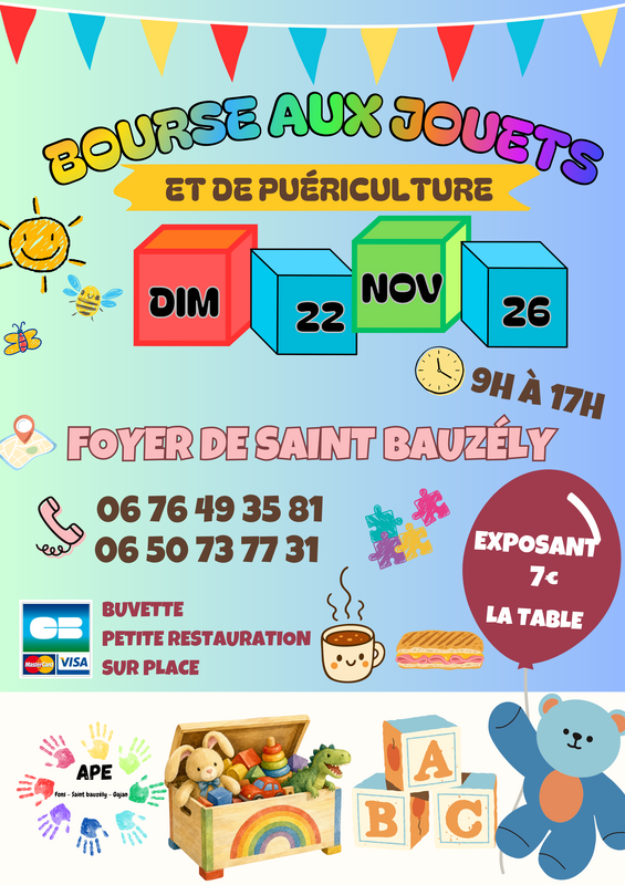 Grande bourse aux jouets et articles de puériculture !