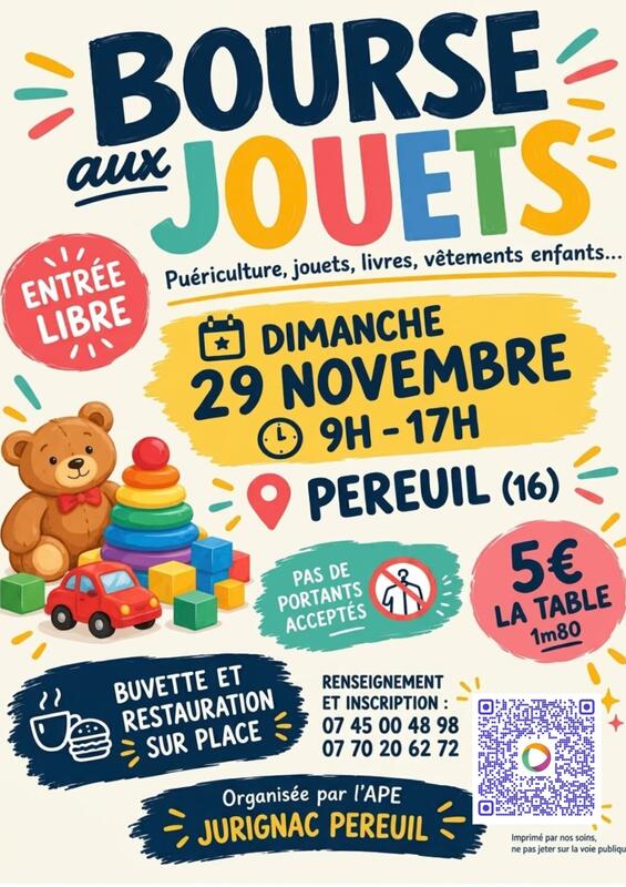 Bourses aux jouets organisé par l'ape jurignac péreuil