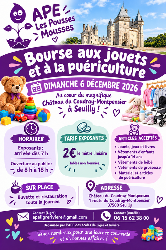 Bourse aux jouets et puériculture - ape les pousses mousses