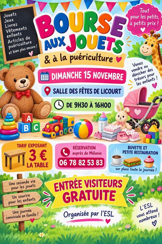 Bourse aux jouets - puériculture - marché artisanal